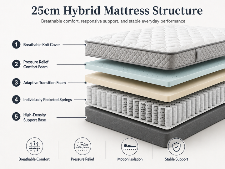 Matoresu EssentialRest 25cm Hybridmatratze | Komfort zum Alltagspreis