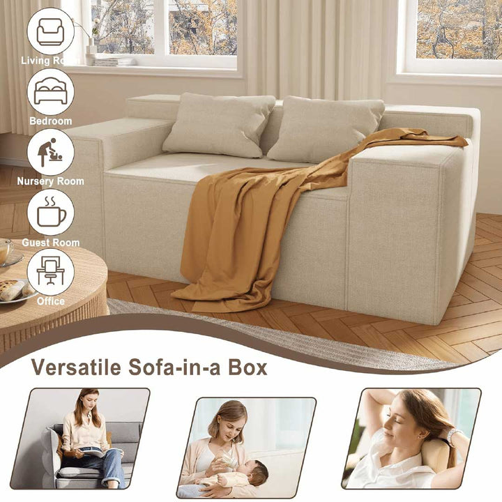 Versatile Matoresu Linen Sofa for multiple room types, easy to set up and use