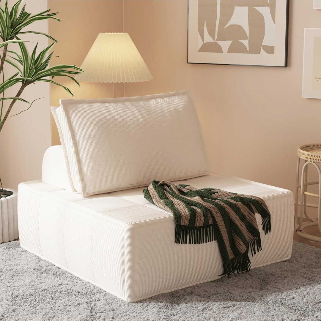 Matoresu TofuFlex Modular Armless Chair – Corduroy Floor Sofa Seat -10