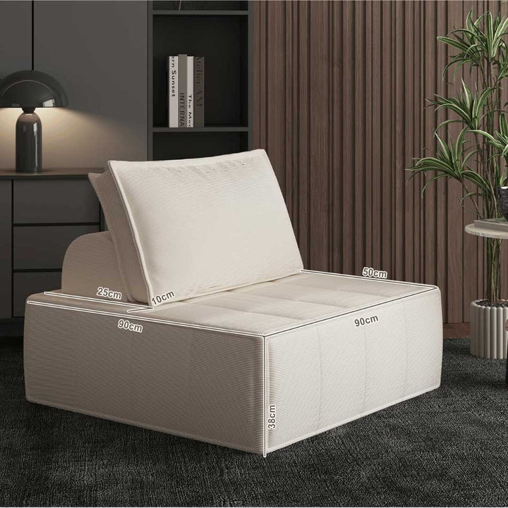 Matoresu TofuFlex Modular Armless Chair – Corduroy Floor Sofa Seat - Size